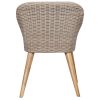 Outdoor Chairs with Cushions 2 pcs Poly Rattan Brown(D0102HEJQ4G)