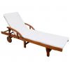 Sun Lounger with Cushion Solid Acacia Wood(D0102HEJSUA)