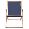 Folding Beach Chair Fabric and Wooden Frame Blue(D0102HEJQXW)