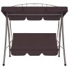 Outdoor Convertible Swing Bench with Canopy Coffee(D0102HEJ2G7)