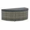 2 Seater Garden Sofa with Cushions and Parasol Gray Poly Rattan(D0102HEJLUA)