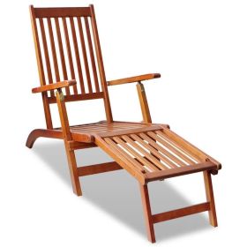 Outdoor Deck Chair with Footrest Solid Acacia Wood(D0102HEJEU7)