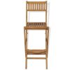 Folding Outdoor Bar Stools 2 pcs Solid Teak Wood(D0102HEJGSV)