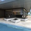 6 Piece Garden Lounge Set with Cushions Poly Rattan White(D0102HEJA0V)