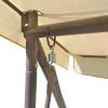 Outdoor Convertible Swing Bench with Canopy Sand White(D0102HEJ22W)