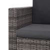 2 Piece Garden Lounge Set with Cushions Poly Rattan Gray(D0102HEJLKW)