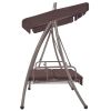 Outdoor Convertible Swing Bench with Canopy Coffee(D0102HEJ2G7)