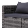 Garden Corner Sofas 2 pcs Gray Poly Rattan(D0102HEJQU7)