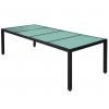 11 Piece Outdoor Dining Set with Cushions Poly Rattan Black(D0102HEJS8A)