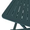 3 Piece Folding Bistro Set Plastic Green(D0102HEJ287)