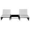 Sun Loungers 2 pcs with Table Poly Rattan Brown(D0102HEJI67)