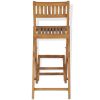 Folding Outdoor Bar Stools 2 pcs Solid Teak Wood(D0102HEJGSV)