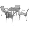 5 Piece Outdoor Dining Set Steel Anthracite(D0102HEJ92A)