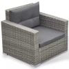 6 Piece Garden Lounge Set with Cushions Poly Rattan Gray(D0102HEJACU)