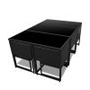 11 Piece Outdoor Dining Set with Cushions Poly Rattan Black(D0102HEJ9VW)