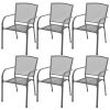 7 Piece Outdoor Dining Set Steel Anthracite(D0102HEJ92V)