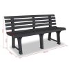 Garden Bench 57.3" Plastic Anthracite(D0102HEJ28U)