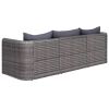 3 Piece Garden Sofa Set with Cushions Gray Poly Rattan(D0102HEJQUG)
