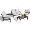 Modern Muse 4pcs Alum Sofa Set (KD)(D0102HEBSAV)