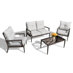 Modern Muse 4pcs Alum Sofa Set (KD)(D0102HEBSAV)