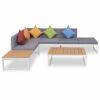 Garden Corner Sofa Set 19 Pieces Aluminum WPC(D0102HEJ93G)