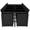 13 Piece Outdoor Dining Set with Cushions Poly Rattan Black(D0102HEJSJA)