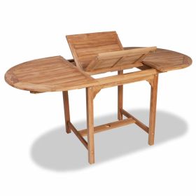 Extending Garden Table (43.3"-63")x31.5"x29.5" Solid Teak Wood(D0102HEJ0AV)