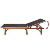 Sun Lounger Solid Acacia Wood and Textilene(D0102HEJPKA)