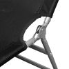 Folding Sun Lounger with Head Cushion Powder-coated Steel Black(D0102HEJPEG)