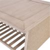 Aluminum Patio Chat Table with Faux Wood Top(D0102HEV4SU)