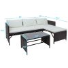 Outdoor 3pcs 1 Double Seat 1 Chaise Seat 1 Coffee Table Combination Sofa Rattan Sofa Set  XH(D0102HEY42Y)