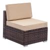 Outdoor Fully Equipped Weaving Rattan Sofa Set with 2pcs Corner Sofas & 3pcs Single Sofas & 1 pcs Coffee Table  XH(D0102HE4F8G)