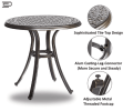 3 Piece Bistro Set, Cast Aluminum Dining Table Swivel Rocker Chairs Outdoor Patio Furniture(D0102HEVNN7)