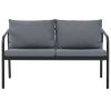 2 Seater Garden Sofa with Cushions Gray Aluminium(D0102HEJ0S7)