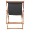 Folding Beach Chair Fabric and Wooden Frame Gray(D0102HEJQ77)