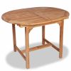 Extending Garden Table (43.3"-63")x31.5"x29.5" Solid Teak Wood(D0102HEJ0AV)