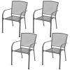 5 Piece Outdoor Dining Set Steel Anthracite(D0102HEJ92A)
