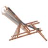 Folding Beach Chair Fabric and Wooden Frame Gray(D0102HEJQHU)