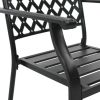 Stackable Outdoor Chairs 2 pcs Steel Black(D0102HEJLCA)