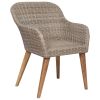 Outdoor Chairs with Cushions 2 pcs Poly Rattan Brown(D0102HEJQ4G)