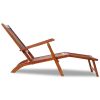 Outdoor Deck Chair with Footrest Solid Acacia Wood(D0102HEJEU7)