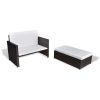 Garden Sofa Poly Rattan Brown(D0102HEJI6Y)