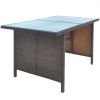 6 Piece Outdoor Dining Set with Cushions Poly Rattan Brown(D0102HEJS3W)