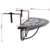 Hanging Balcony Table Black and White Mosaic(D0102HEJEIU)