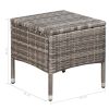 Outdoor Chair and Stool with Cushions Poly Rattan Gray(D0102HEJQLU)
