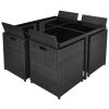 9 Piece Outdoor Dining Set with Cushions Poly Rattan Black(D0102HEJS0Y)