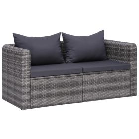 Garden Corner Sofas 2 pcs Gray Poly Rattan(D0102HEJQU7)