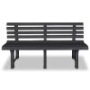 Garden Bench 57.3" Plastic Anthracite(D0102HEJ28U)