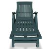 Sun Lounger with Footrest Plastic Green(D0102HEJ2WV)