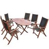 7 Piece Outdoor Dining Set Solid Acacia Wood(D0102HEJPN7)